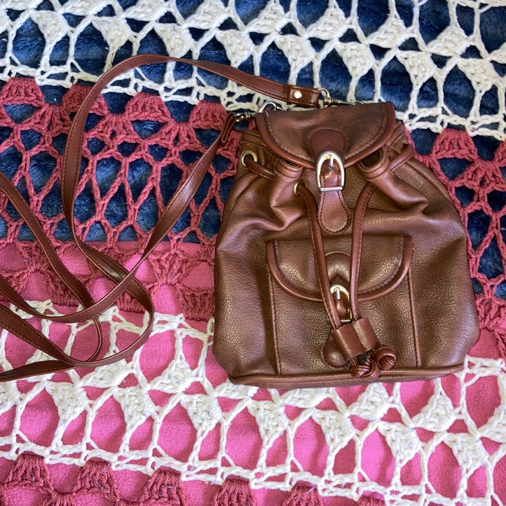 brown mini backpack